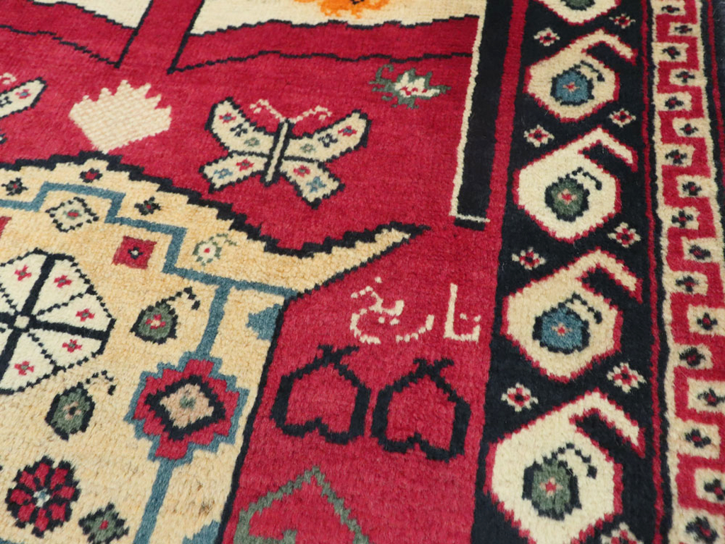 Vintage Persian Tabriz Pictorial Rug (Pair: 1 of 2), No.24028 - Staging