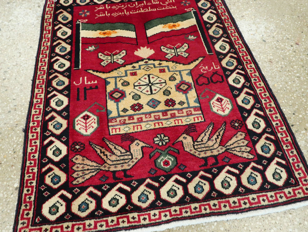 Vintage Persian Tabriz Pictorial Rug (Pair: 1 of 2), No.24028 - Staging