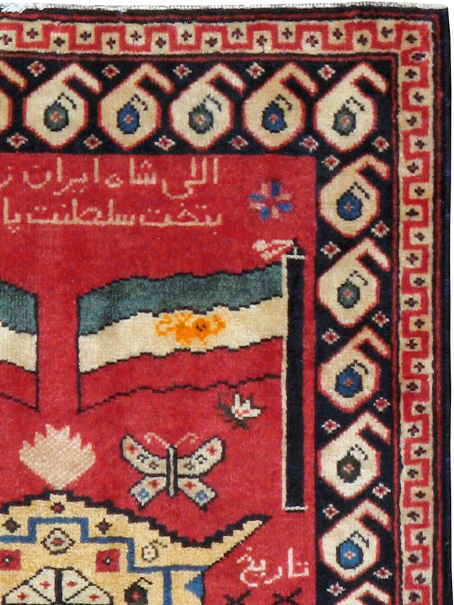 Vintage Persian Tabriz Pictorial Rug (Pair: 2 of 2), No.24029 - Staging