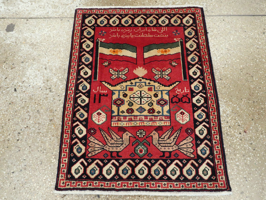 Vintage Persian Tabriz Pictorial Rug (Pair: 2 of 2), No.24029 - Staging