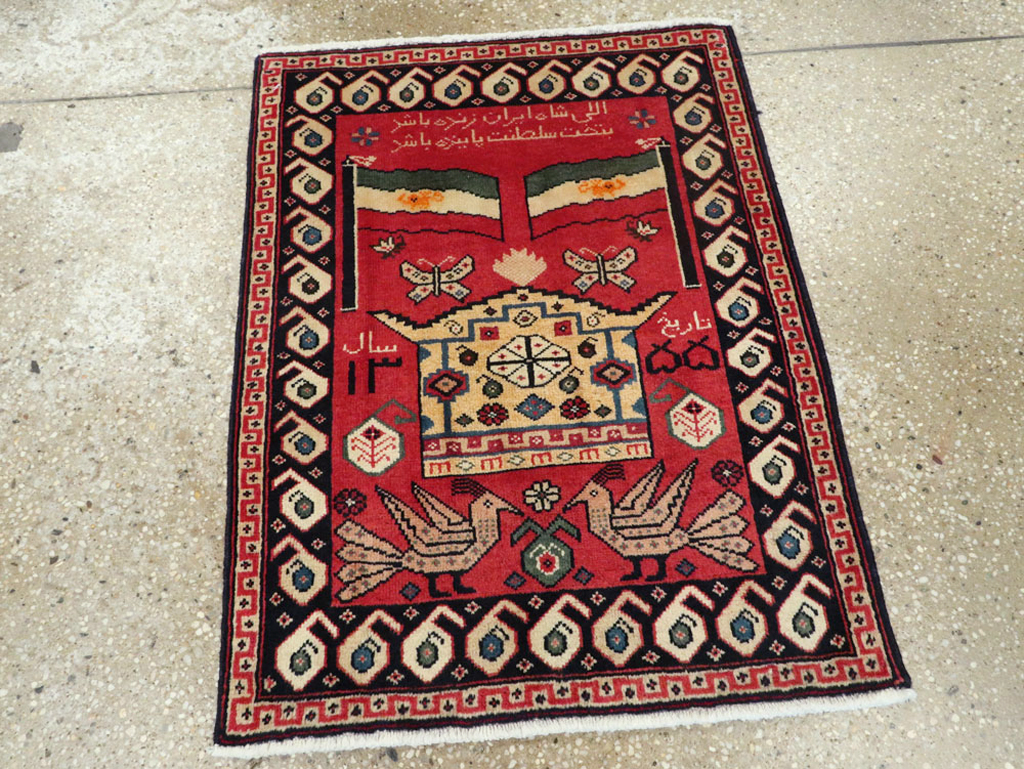 Vintage Persian Tabriz Pictorial Rug (Pair: 2 of 2), No.24029 - Staging