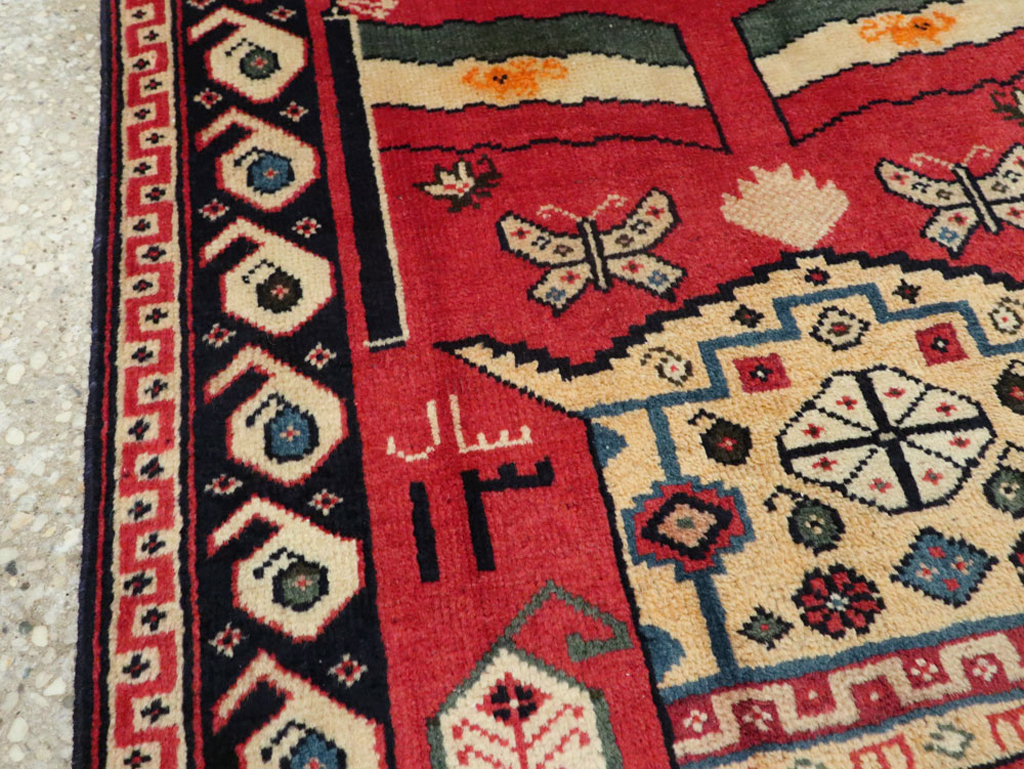 Vintage Persian Tabriz Pictorial Rug (Pair: 2 of 2), No.24029 - Staging