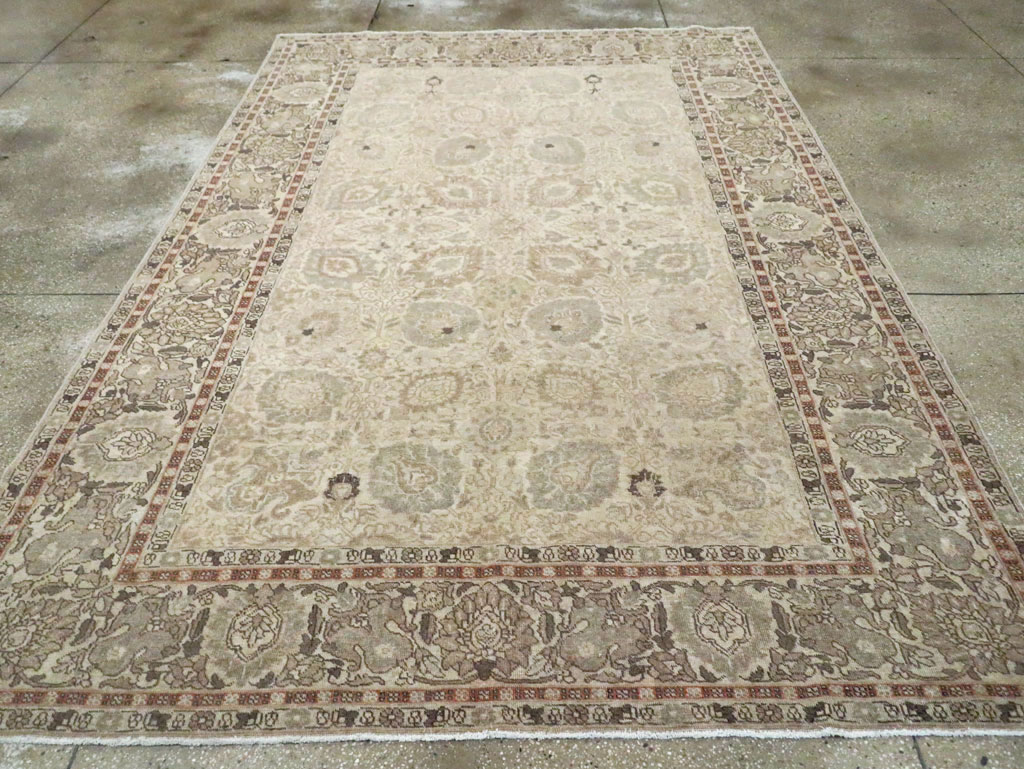 Antique Persian Tabriz Small Room Size Carpet, No.24043 - Staging