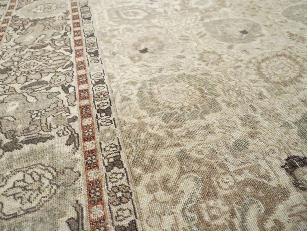 Antique Persian Tabriz Small Room Size Carpet, No.24043 - Staging