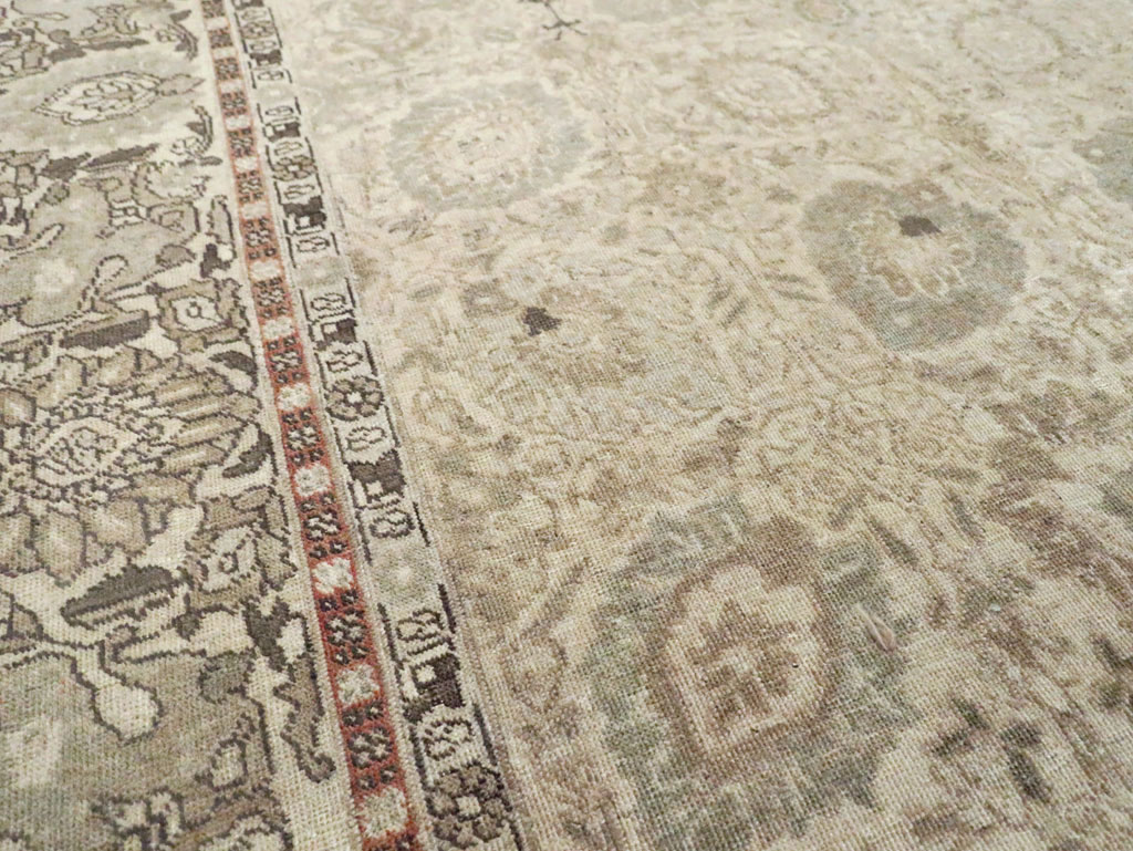 Antique Persian Tabriz Small Room Size Carpet, No.24043 - Staging
