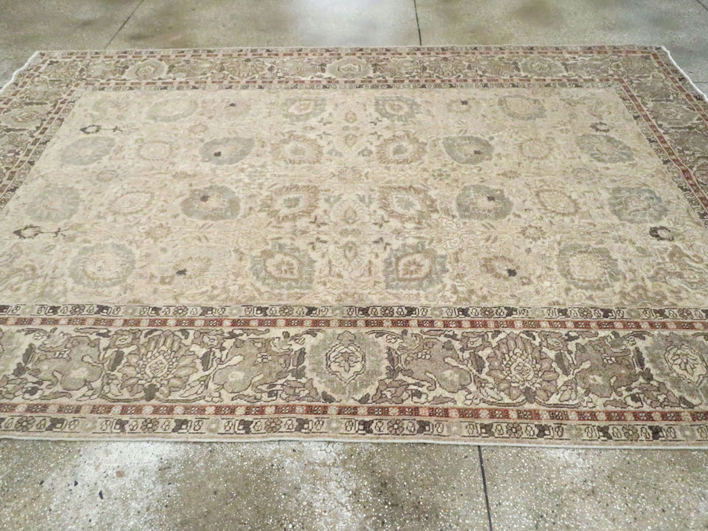 Antique Persian Tabriz Small Room Size Carpet, No.24043 - Staging