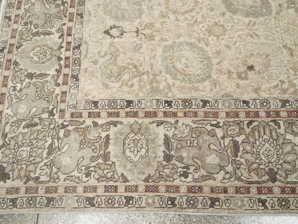 Antique Persian Tabriz Small Room Size Carpet, No.24043 - Staging