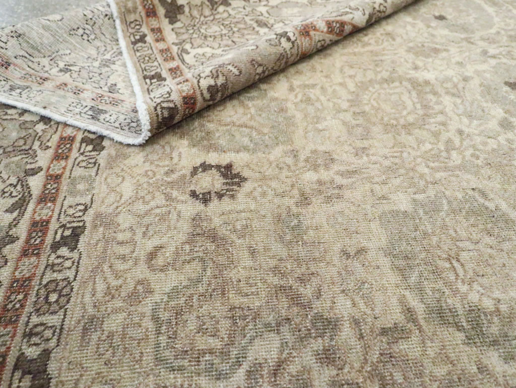 Antique Persian Tabriz Small Room Size Carpet, No.24043 - Staging