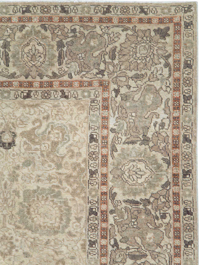 Antique Persian Tabriz Small Room Size Carpet, No.24043 - Staging
