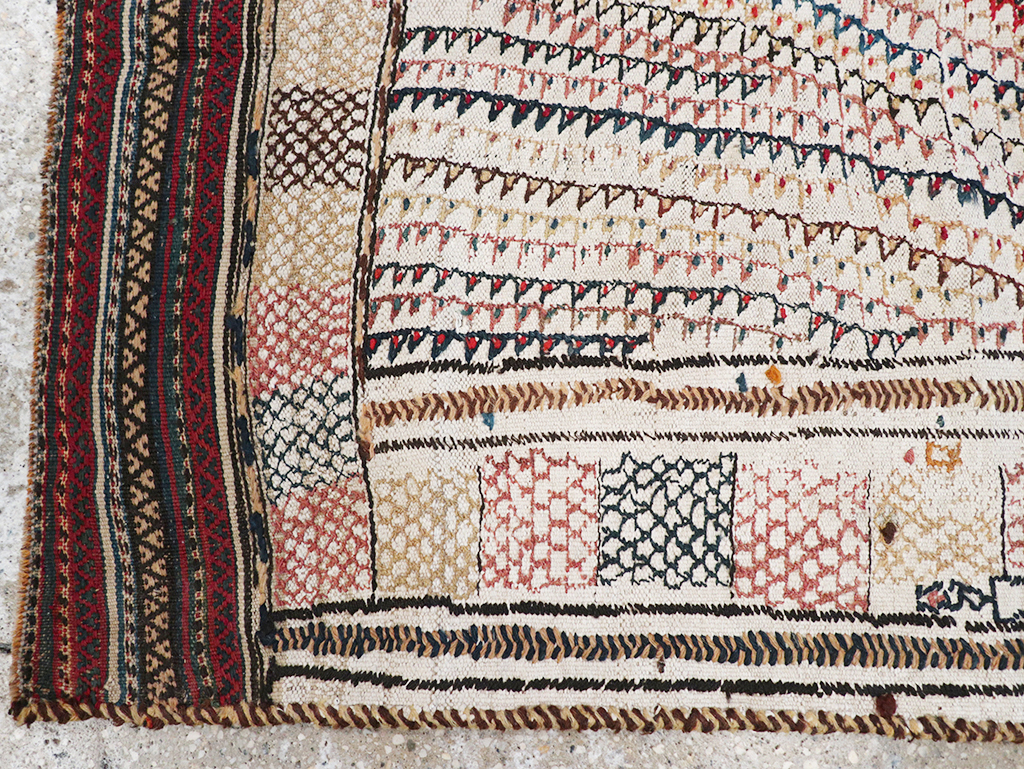 Vintage Persian Flatweave Kilim Throw Rug, No.24045 - Staging