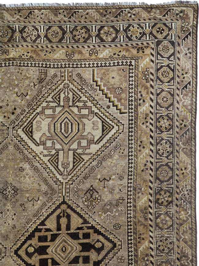 Antique Persian Shiraz Rug, No.24060 - Staging