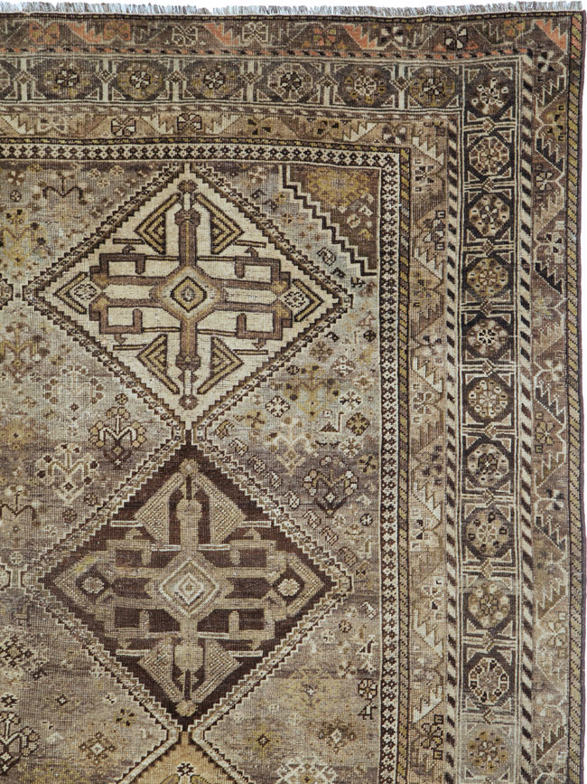 Antique Persian Shiraz Rug, No.24060 - Staging