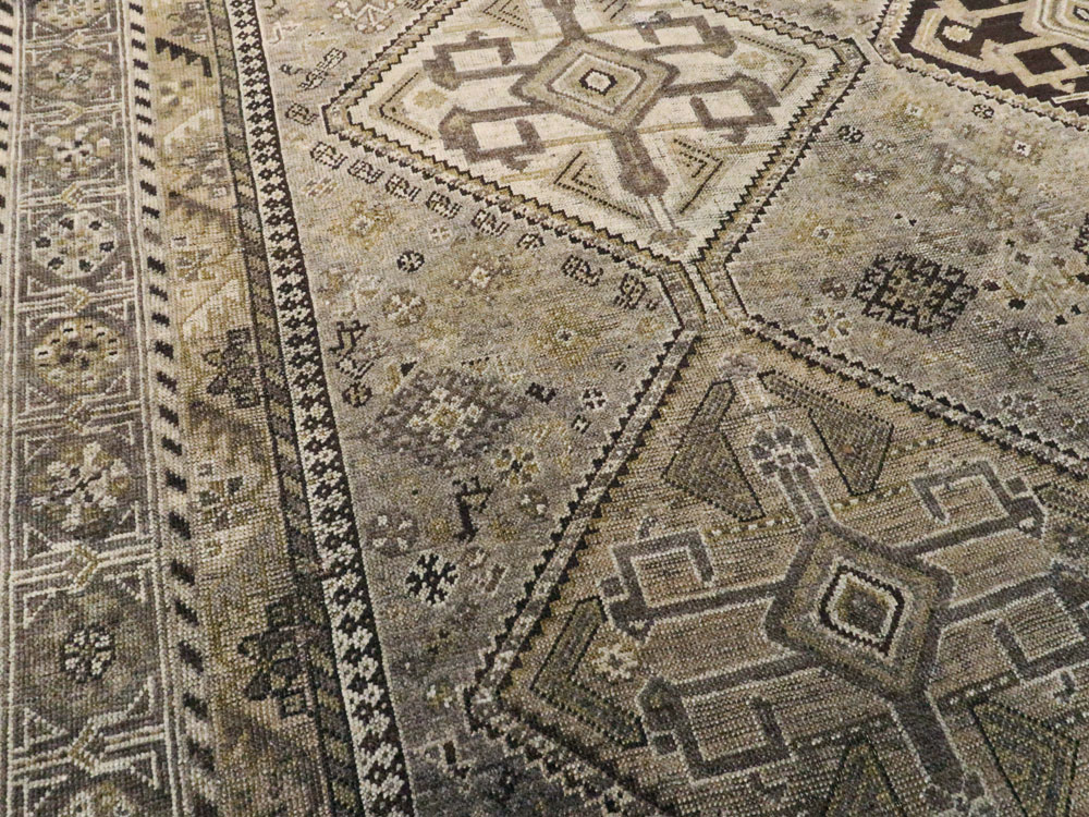 Antique Persian Shiraz Rug, No.24060 - Staging