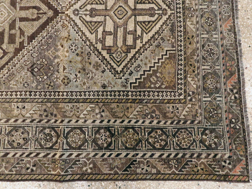 Antique Persian Shiraz Rug, No.24060 - Staging