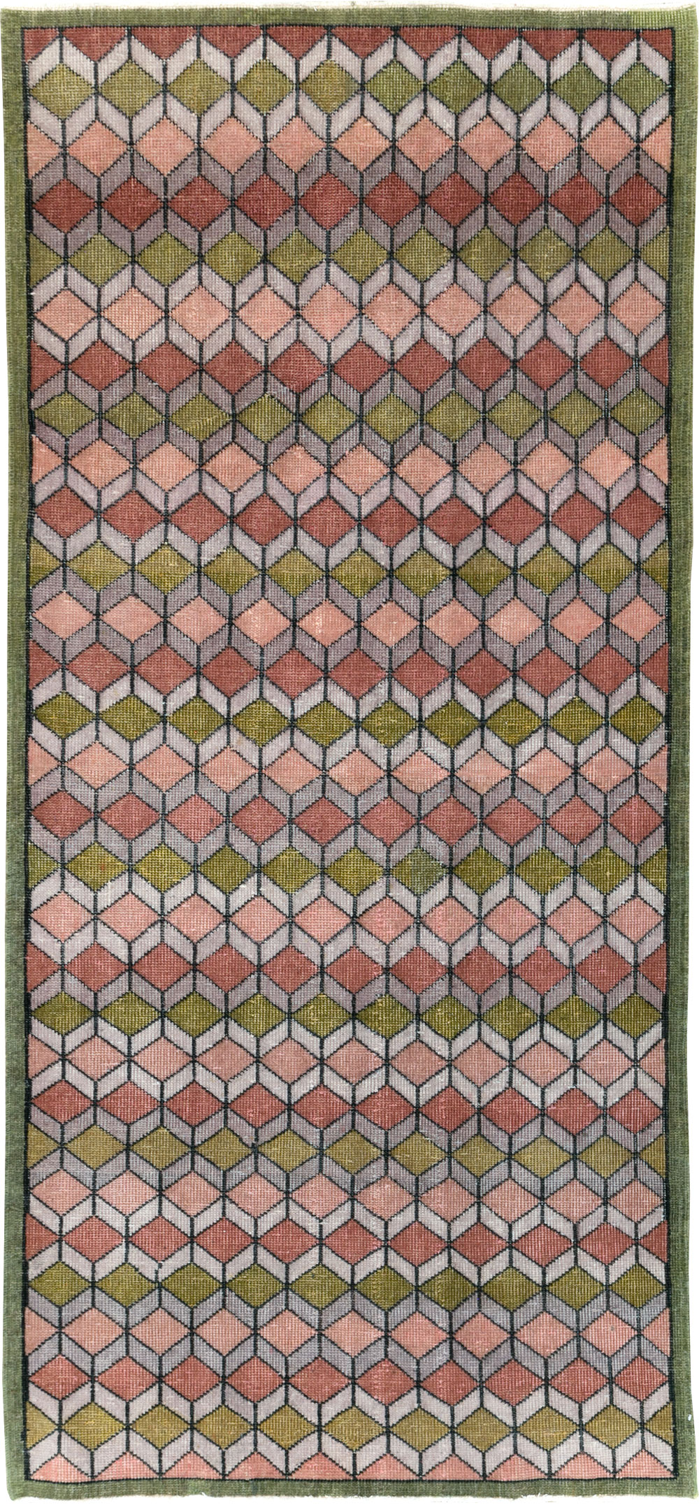 Vintage Anatolian Deco Rug, No.24065 - Staging