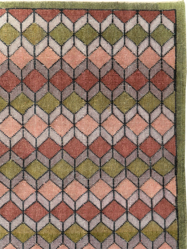 Vintage Anatolian Deco Rug, No.24065 - Staging