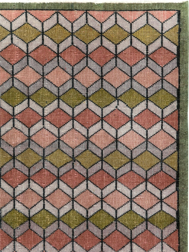 Vintage Anatolian Deco Rug, No.24065 - Staging