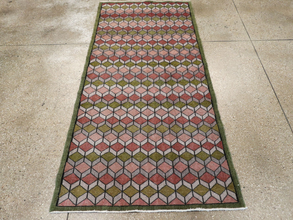 Vintage Anatolian Deco Rug, No.24065 - Staging