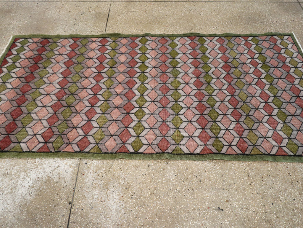 Vintage Anatolian Deco Rug, No.24065 - Staging
