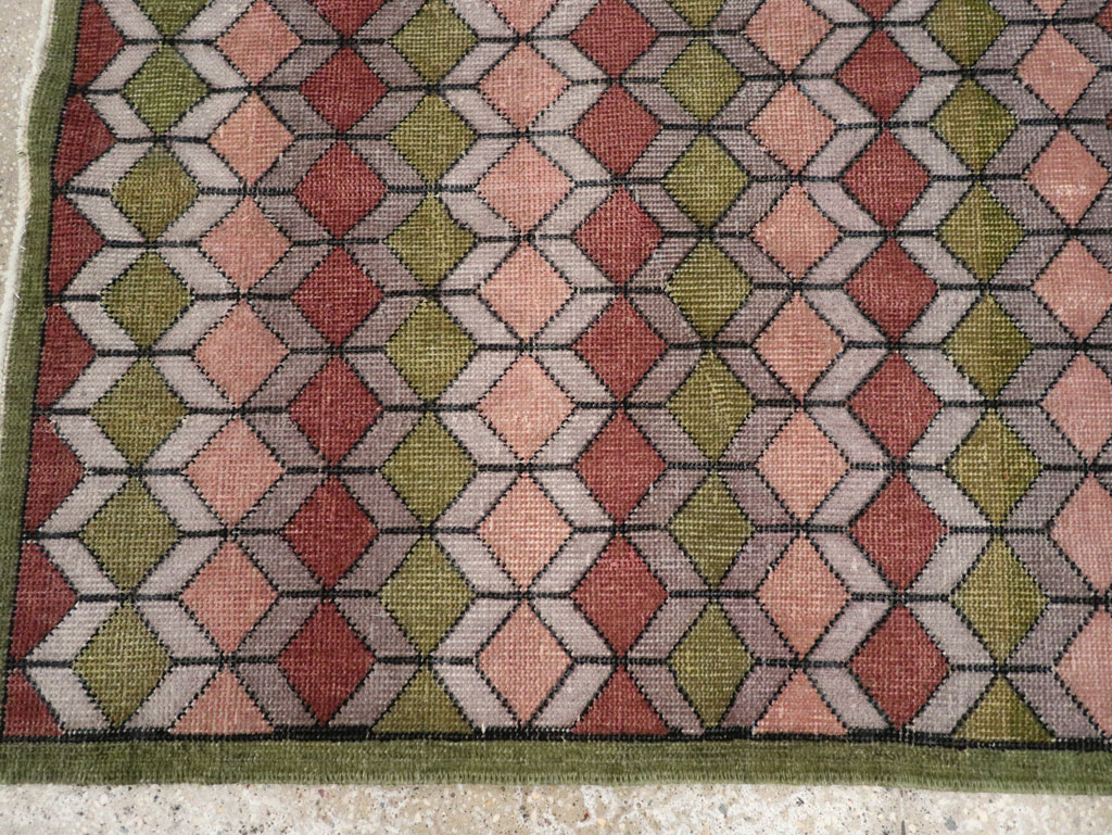 Vintage Anatolian Deco Rug, No.24065 - Staging