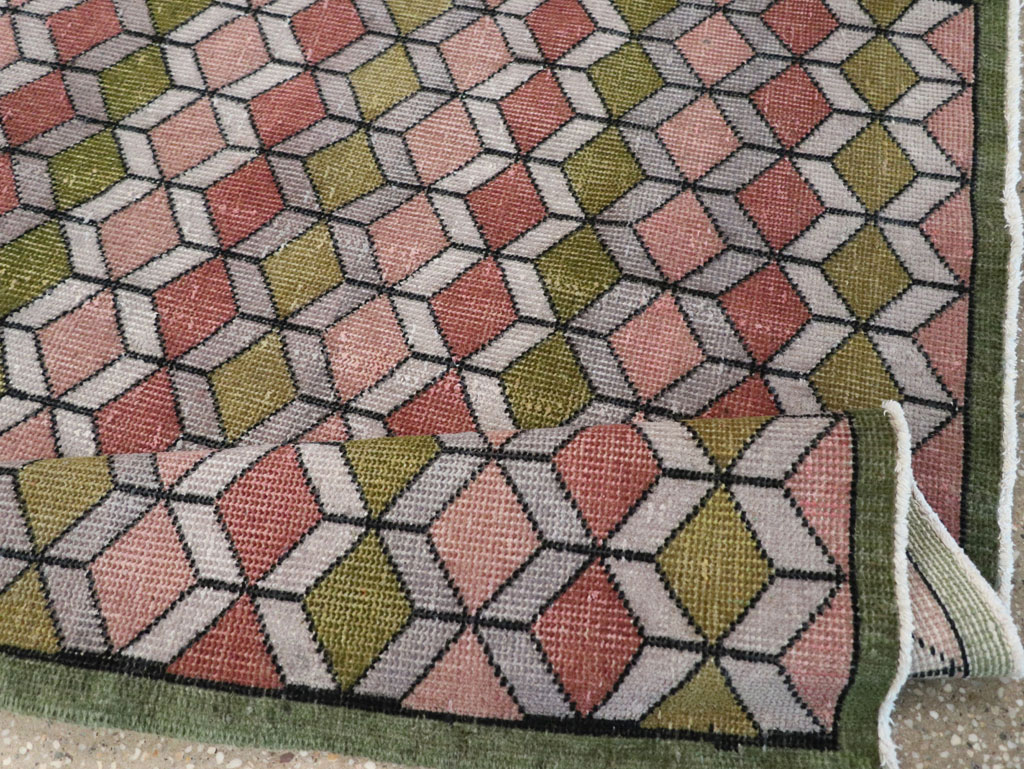 Vintage Anatolian Deco Rug, No.24065 - Staging