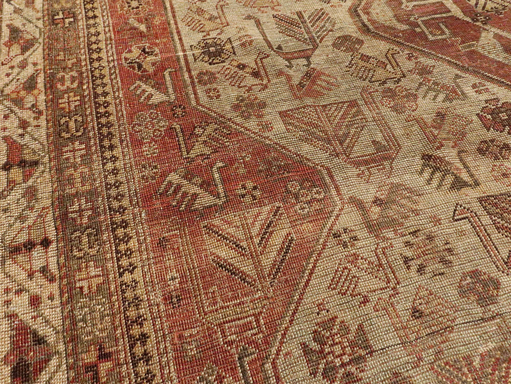 Antique Persian Shiraz Accent Rug, No.24072 - Staging