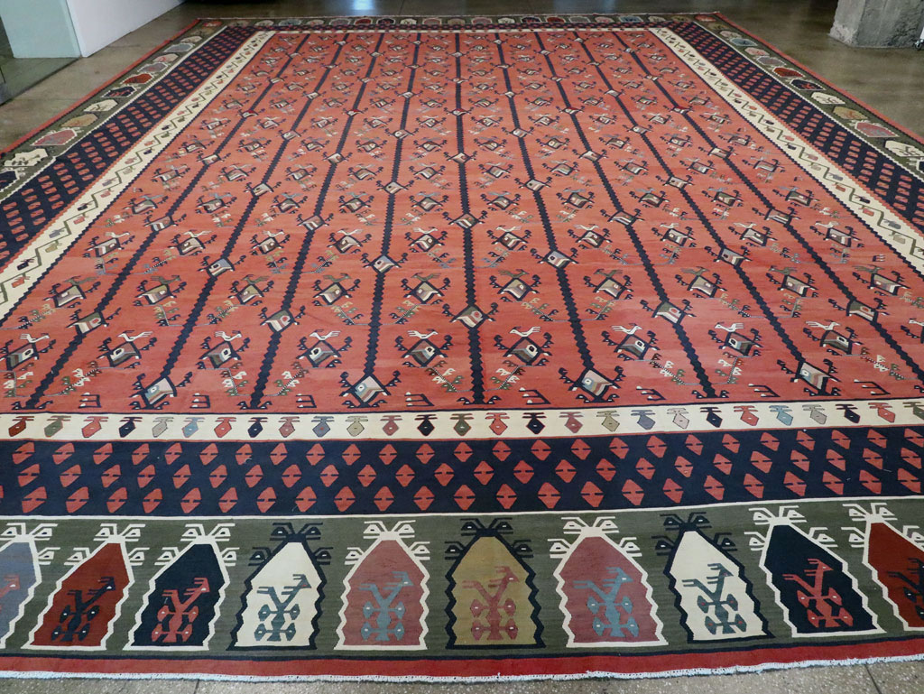 Oversize Vintage Turkish Kilim, No.24086 - Staging