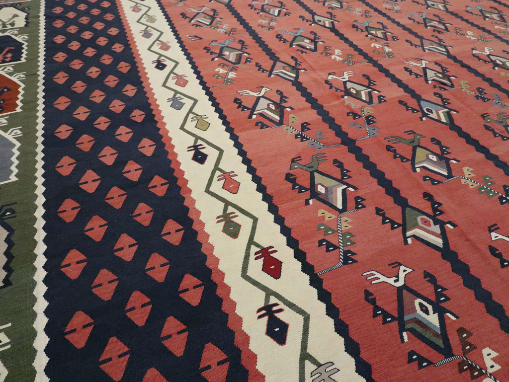 Oversize Vintage Turkish Kilim, No.24086 - Staging