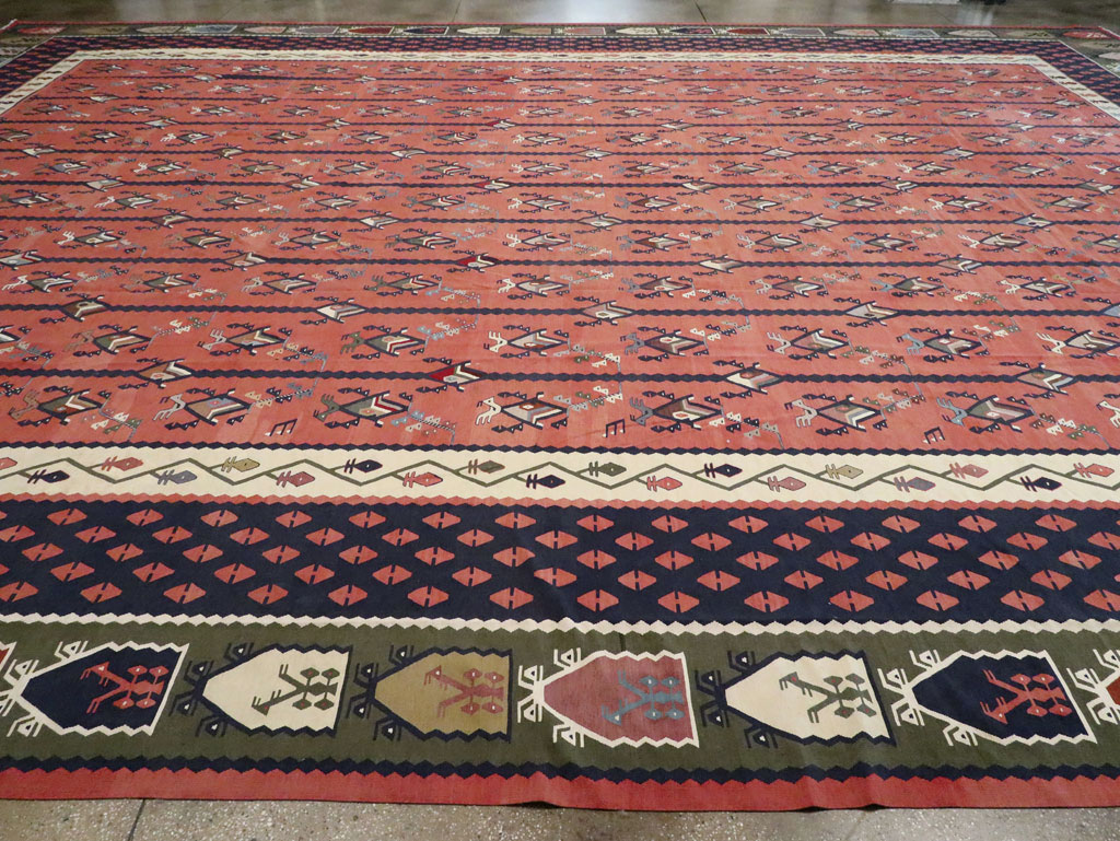 Oversize Vintage Turkish Kilim, No.24086 - Staging