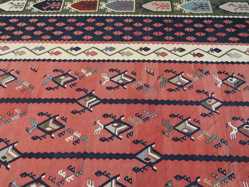 Oversize Vintage Turkish Kilim, No.24086 - Staging