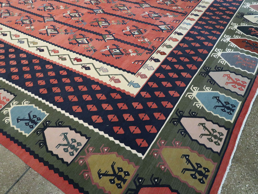 Oversize Vintage Turkish Kilim, No.24086 - Staging