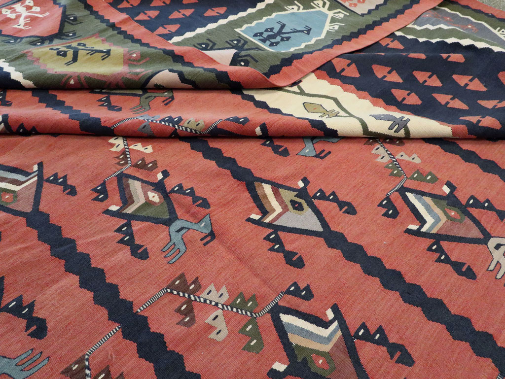 Oversize Vintage Turkish Kilim, No.24086 - Staging