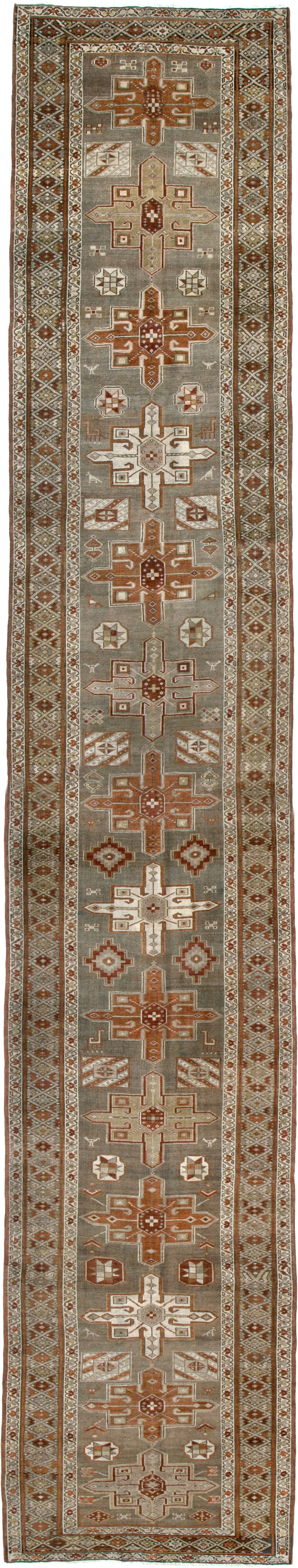 Antique Persian Heriz Long Runner, No.24088 - Staging