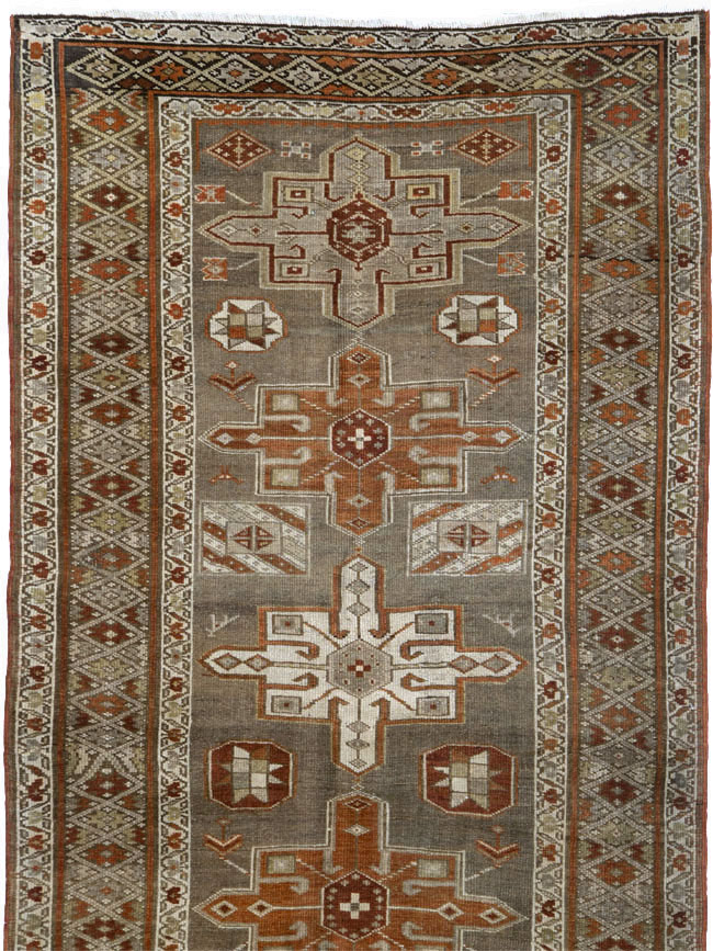 Antique Persian Heriz Long Runner, No.24088 - Staging