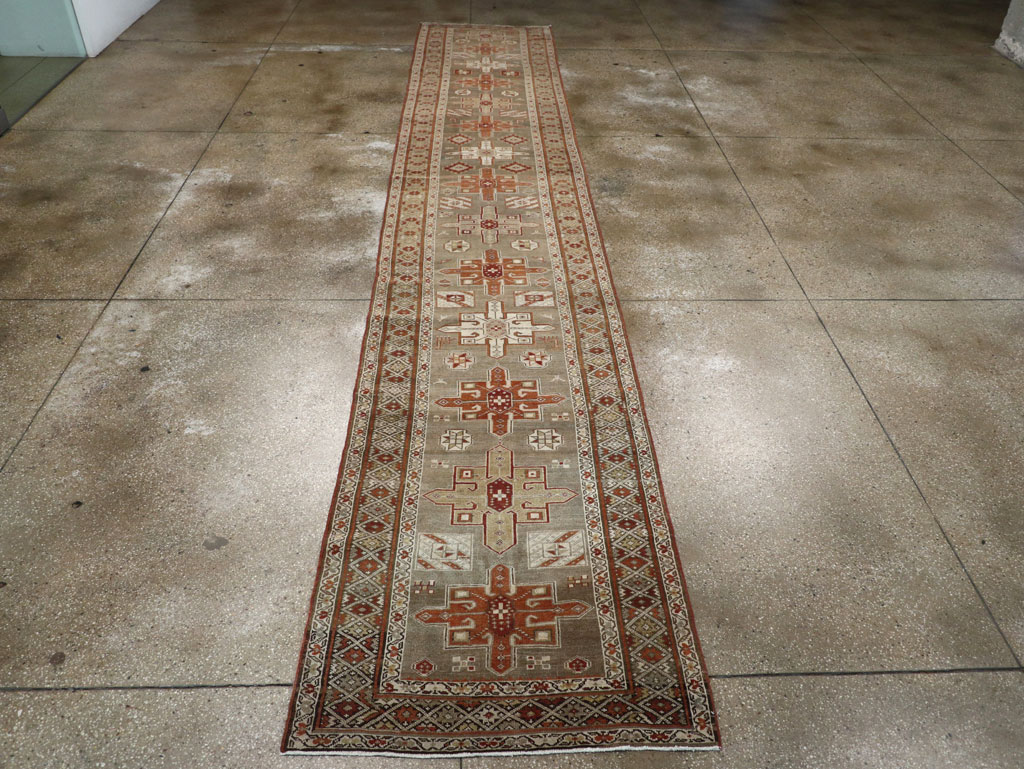 Antique Persian Heriz Long Runner, No.24088 - Staging