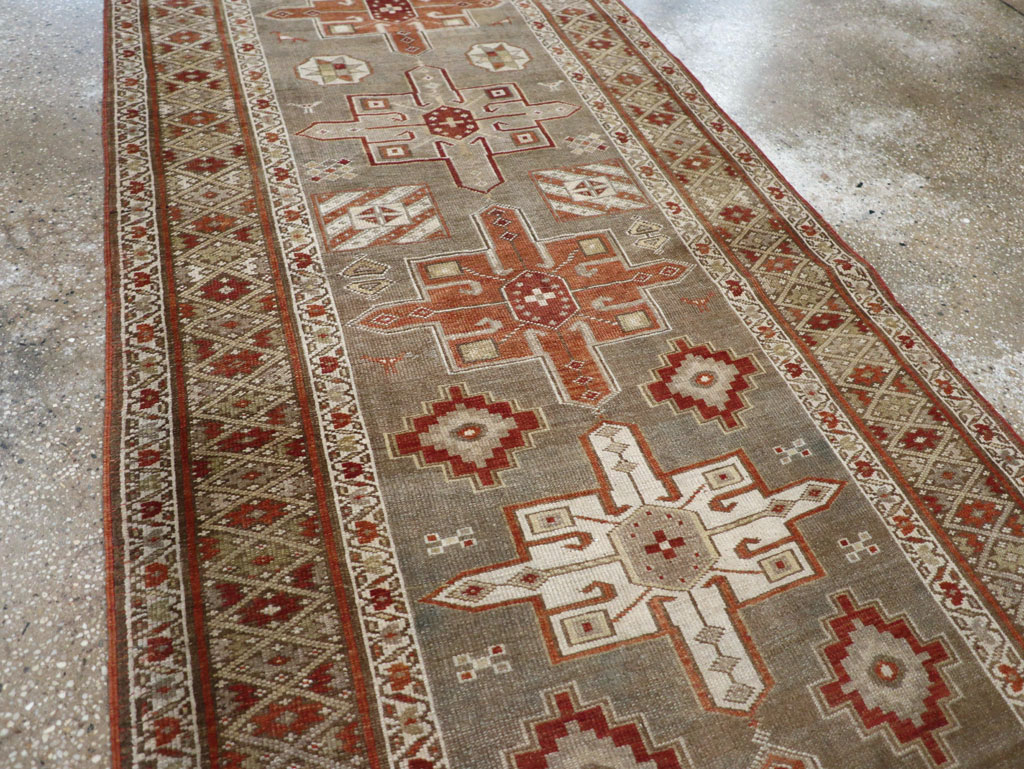 Antique Persian Heriz Long Runner, No.24088 - Staging