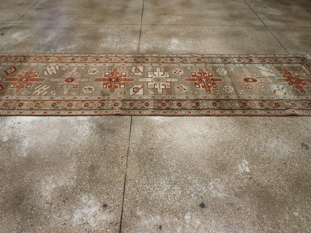 Antique Persian Heriz Long Runner, No.24088 - Staging