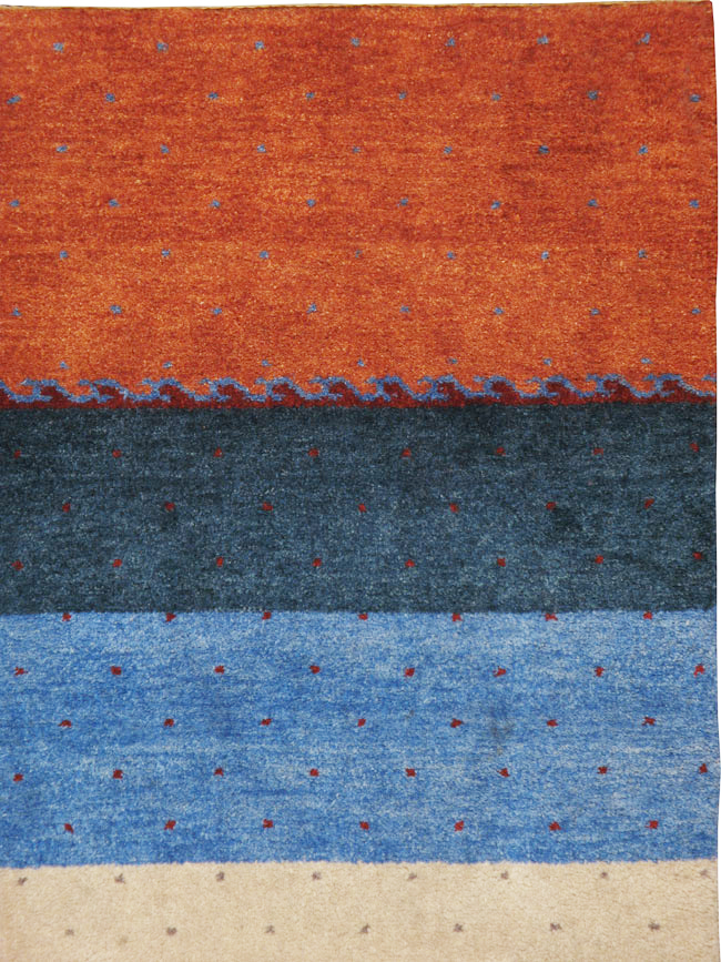 Modern Indian Gabbeh Style Accent Rug, No.24089 - Staging