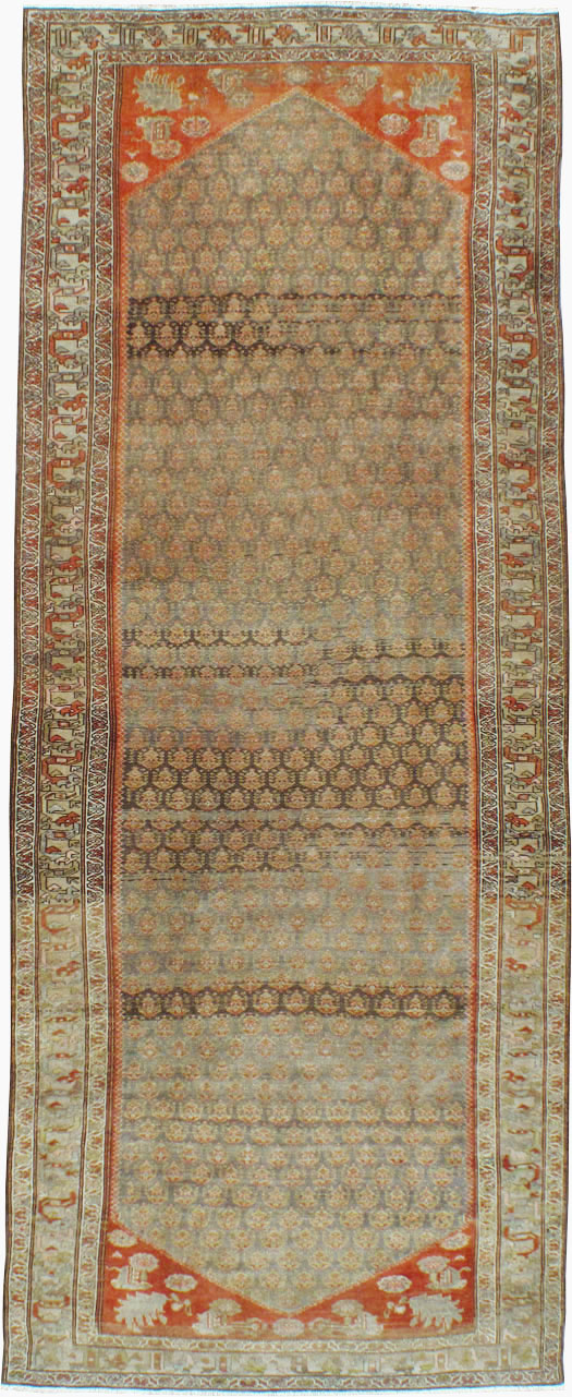 Vintage Persian Malayer Gallery Carpet, No.24091 - Staging