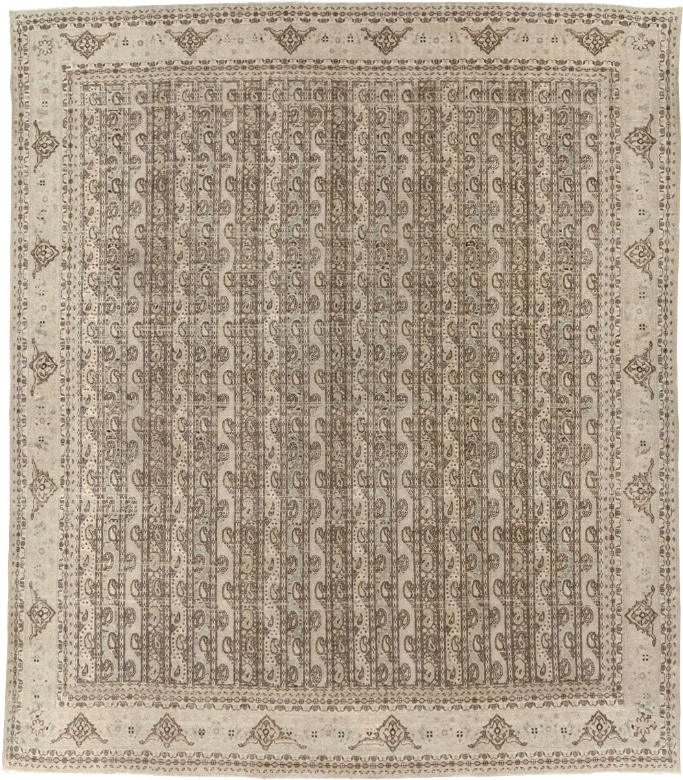 Vintage Persian Quom Room Size Carpet, No.24103 - Staging