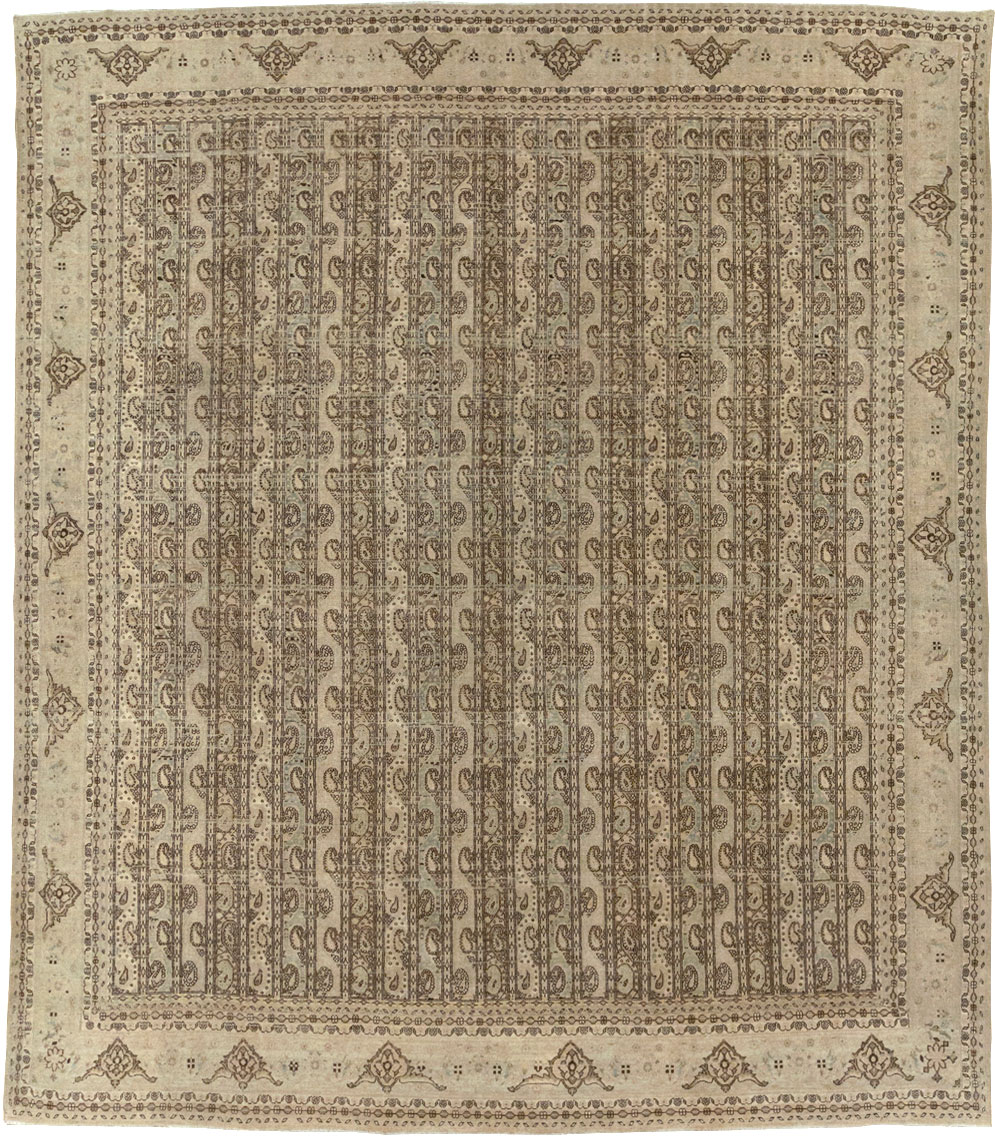 Vintage Persian Quom Room Size Carpet, No.24103 - Staging