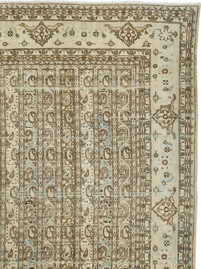 Vintage Persian Quom Room Size Carpet, No.24103 - Staging