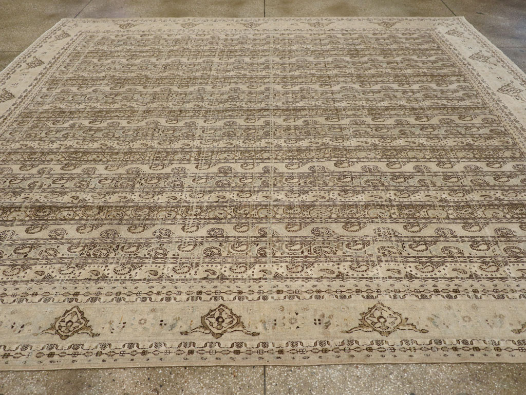 Vintage Persian Quom Room Size Carpet, No.24103 - Staging
