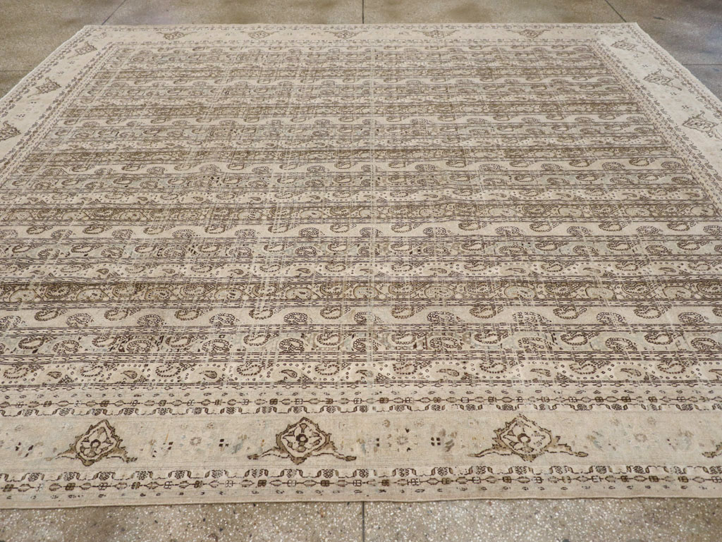 Vintage Persian Quom Room Size Carpet, No.24103 - Staging