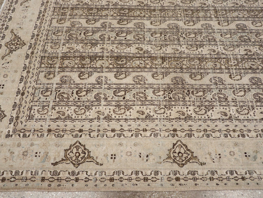 Vintage Persian Quom Room Size Carpet, No.24103 - Staging