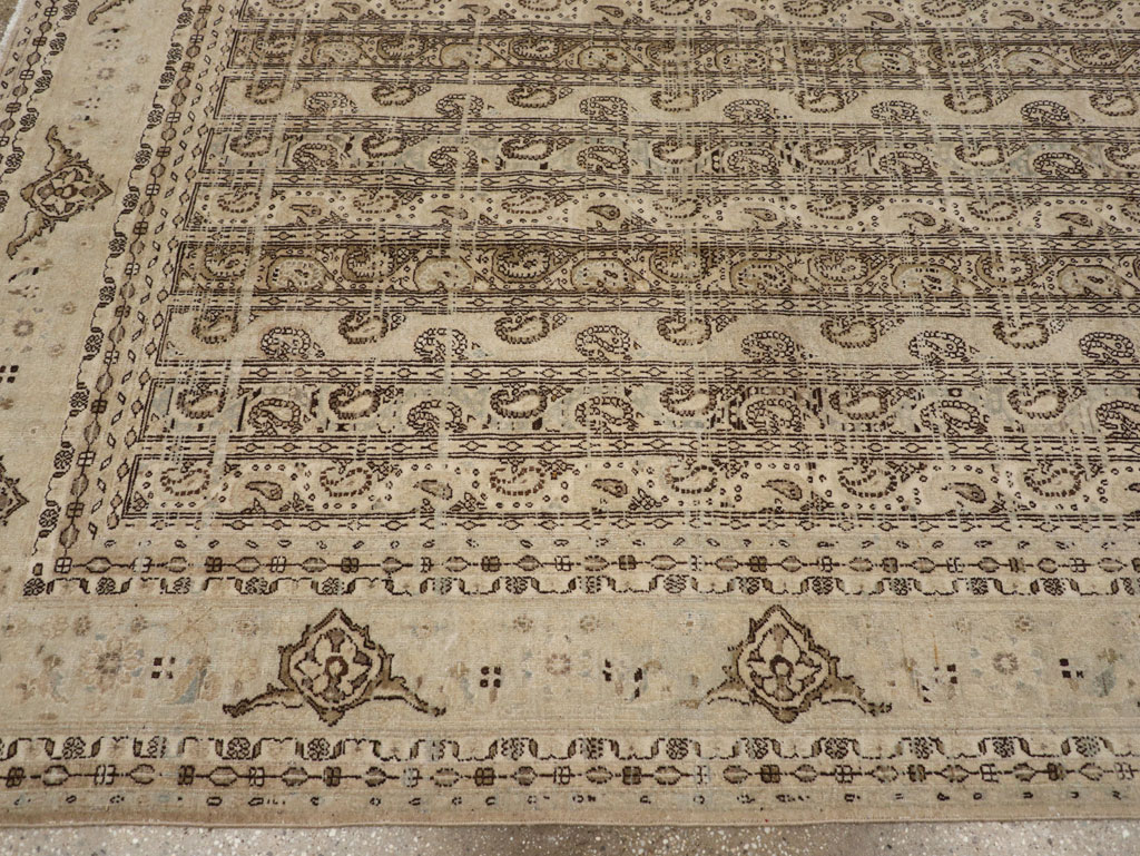 Vintage Persian Quom Room Size Carpet, No.24103 - Staging