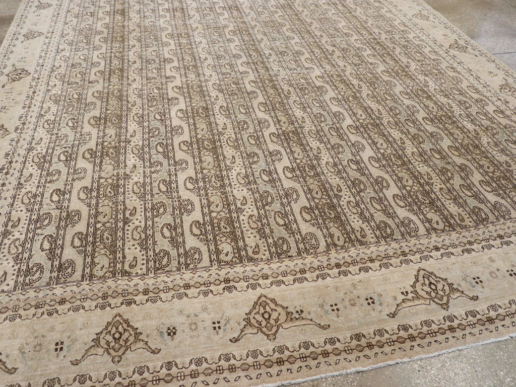 Vintage Persian Quom Room Size Carpet, No.24103 - Staging