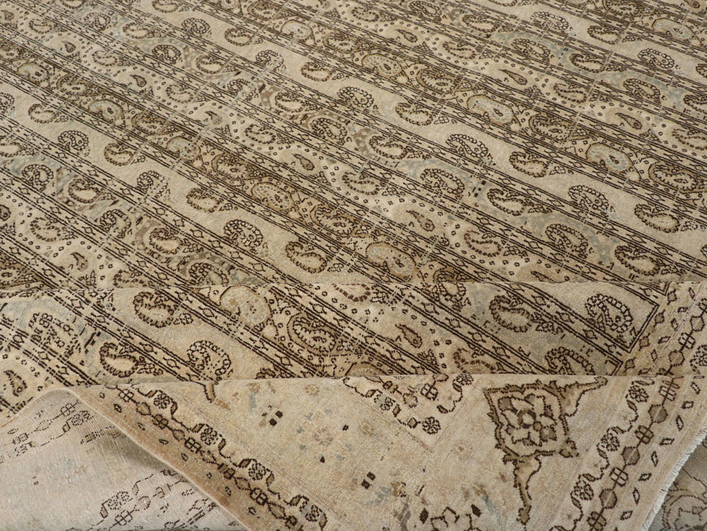 Vintage Persian Quom Room Size Carpet, No.24103 - Staging