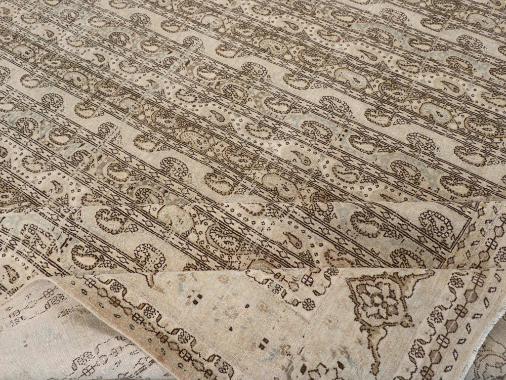 Vintage Persian Quom Room Size Carpet, No.24103 - Staging