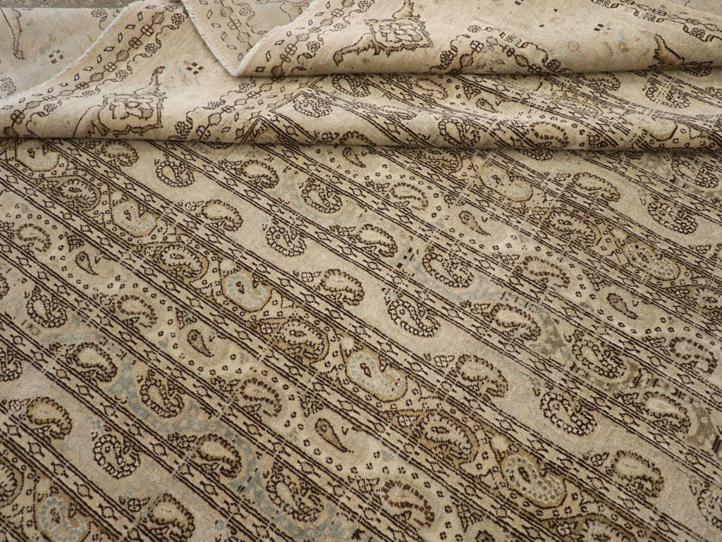 Vintage Persian Quom Room Size Carpet, No.24103 - Staging